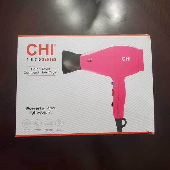 CHI 1875 Series Hot "Barbie" Pink Hair Dryer with Concentrator Nozzle - Picture 3 of 7